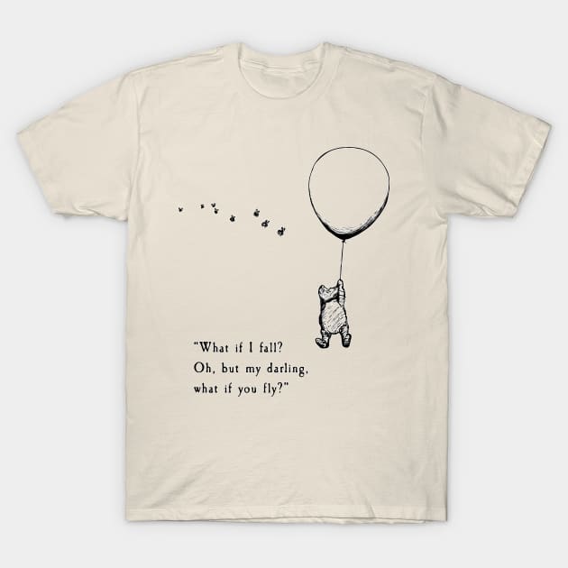 Winnie the pooh (white outline) T-Shirt by LozArtProd